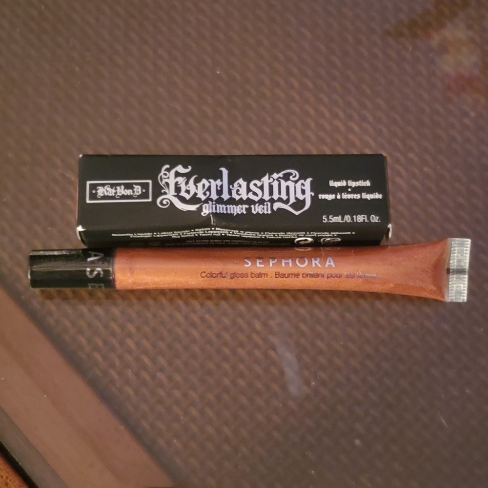 Sephora Colorful gloss balm and KVD Lipstick